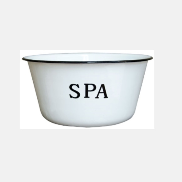 Other - Enamelware Spa Bowl White with Black Trim